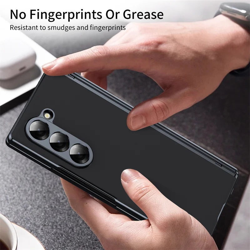 Plating Hard Shell Hinge Protection Phone Case for Samsung Galaxy Z Fold 6 5 4 3 5G Full Package Steel Film Protective Cove
