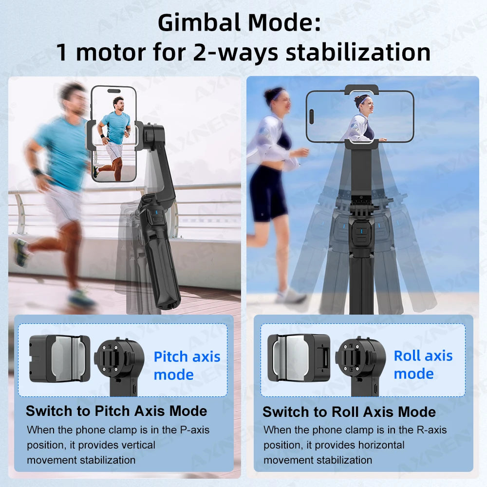 HQ2 SERIES Mobile Phone Stabilizer Handheld Gimbal for Smartphone Gopro Action Camera Extension Rod Selfie Stick Tripod