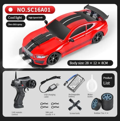 1/16 2.4G Racing Rc Cars Drift Car Mustang GTR Electric 4WD High Speed Remote Control Drift Toys for Children Gifts