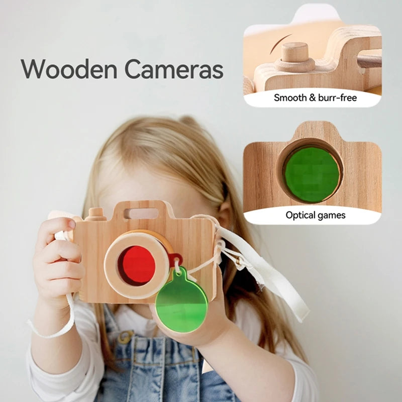 Wooden Camera Puzzle Toy With Cards Montessori Toys For Children Handmade Wooden DIY Presents Baby Room Decoration Outdoor Toy