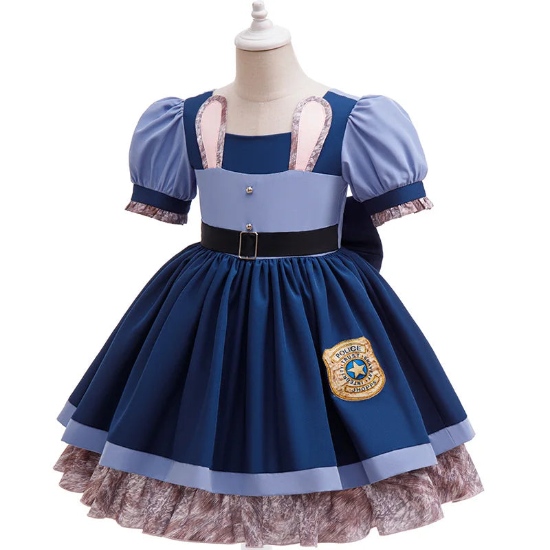 Bunny Police Uniform Girls Birthday Party Cosplay Outfit Halloween Christmas Costume