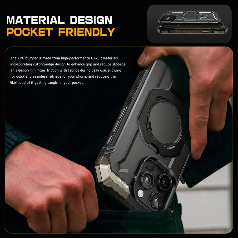 For iPhone 16 Pro Max Case with Camera Control Capture Button UB Grip Heavy Duty Rugged  Phone Case with Stand