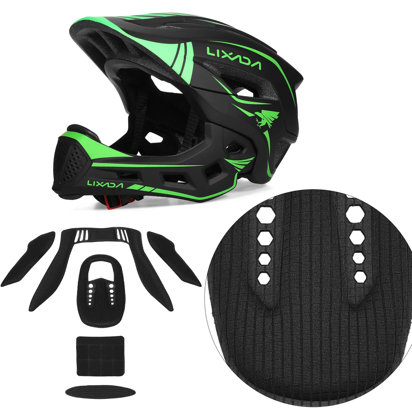 Kids Detachable Full Face Cycling Helmet For Bike Skateboard And Roller Skating