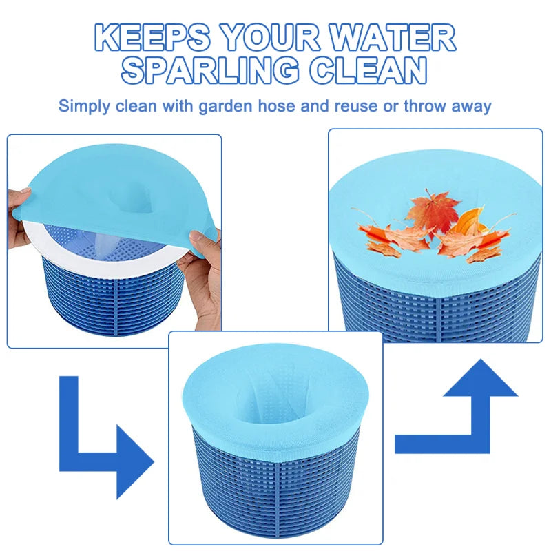 5/10/20/30Pcs/Set Filter Storage Pool Skimmer Socks Nylon Swimming Pool Filter Socks for Baskets Skimmers White Pool Supply