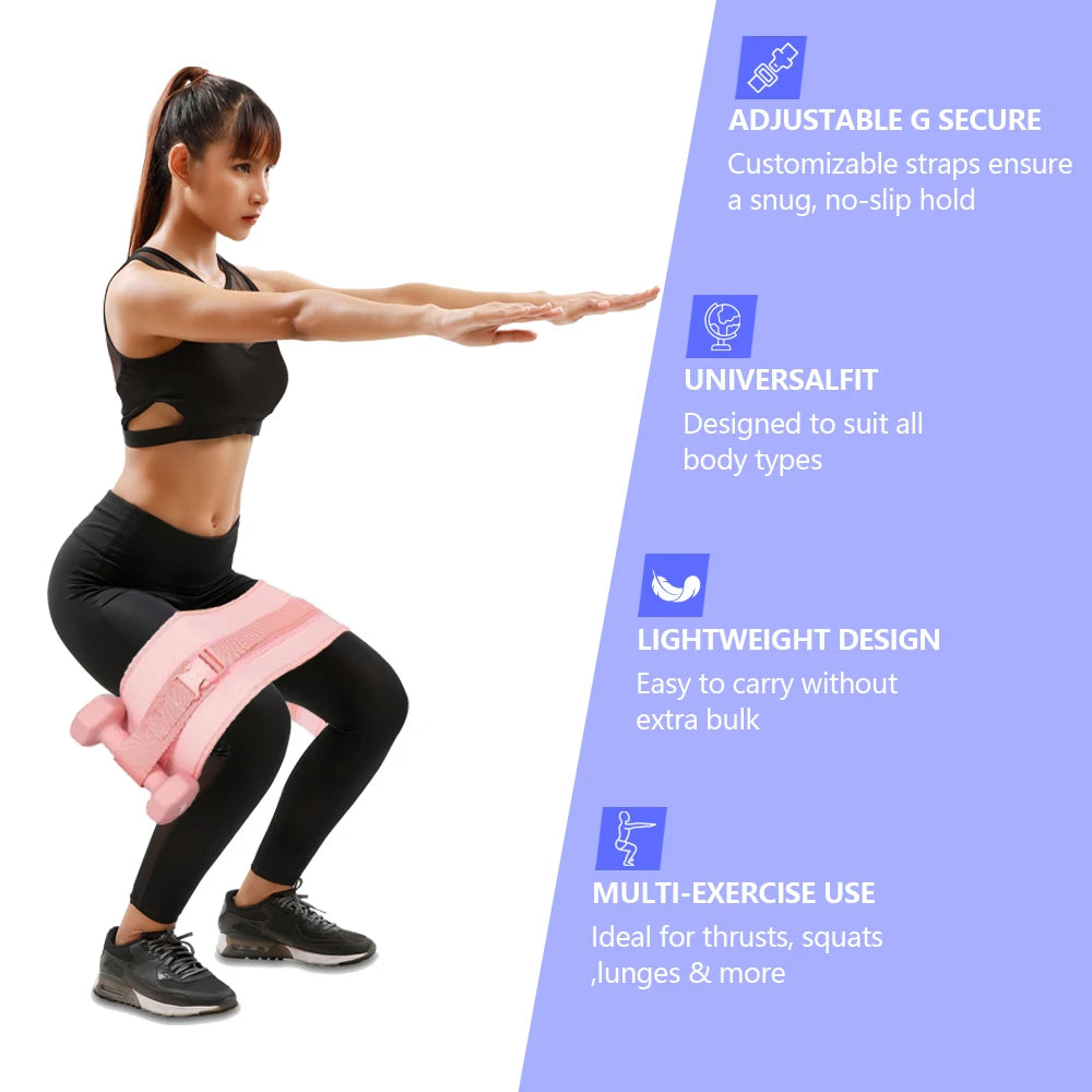 Exercise Hip Thrust Belt ,For Dumbbells, Kettlebells, and Plates,Slip-Resistant Padding for Hip Protection,Perfect for Gym, Home