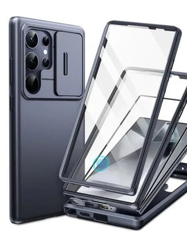 for Samsung Galaxy S24 S23 Ultra Case with Camera Cover Screen Protector Silky Touch Military Drop Protection Phone Case