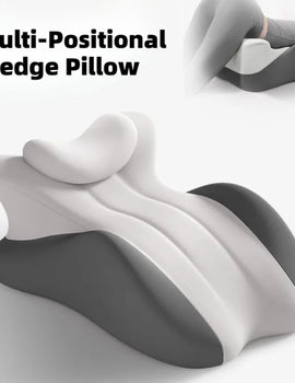 Multi-Positional Wedge Pillow Memory Foam Ergonomic Prone Pillow with Removable Cover Couple Bed Pillow for Body Pain Relief