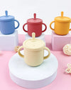 BPA Free Silicone Baby Tableware Set Suction Bowl Toddler Dinning Plate Straw Cup Silicone Bibs Spoon Fork for Children Dishes