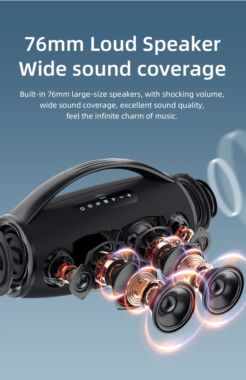 80W Bluetooth Speaker Powerful Wireless Speaker with Portable Handle, for Party, Camping,RGB Colorful Light