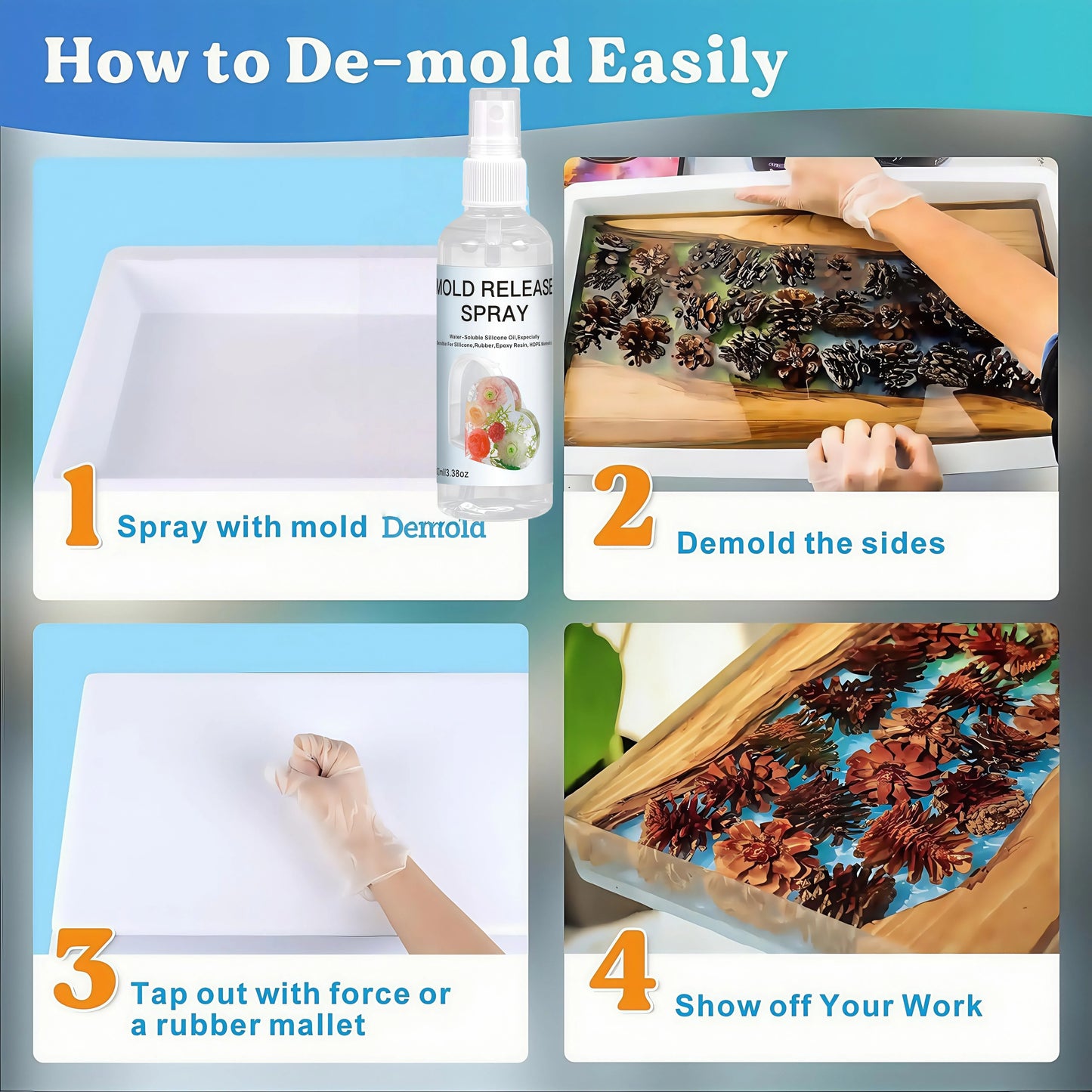 Non-Stick Silicone Mold Release Spray – Easy Demolding for Epoxy Resin & Candles (100ml/200ml)
