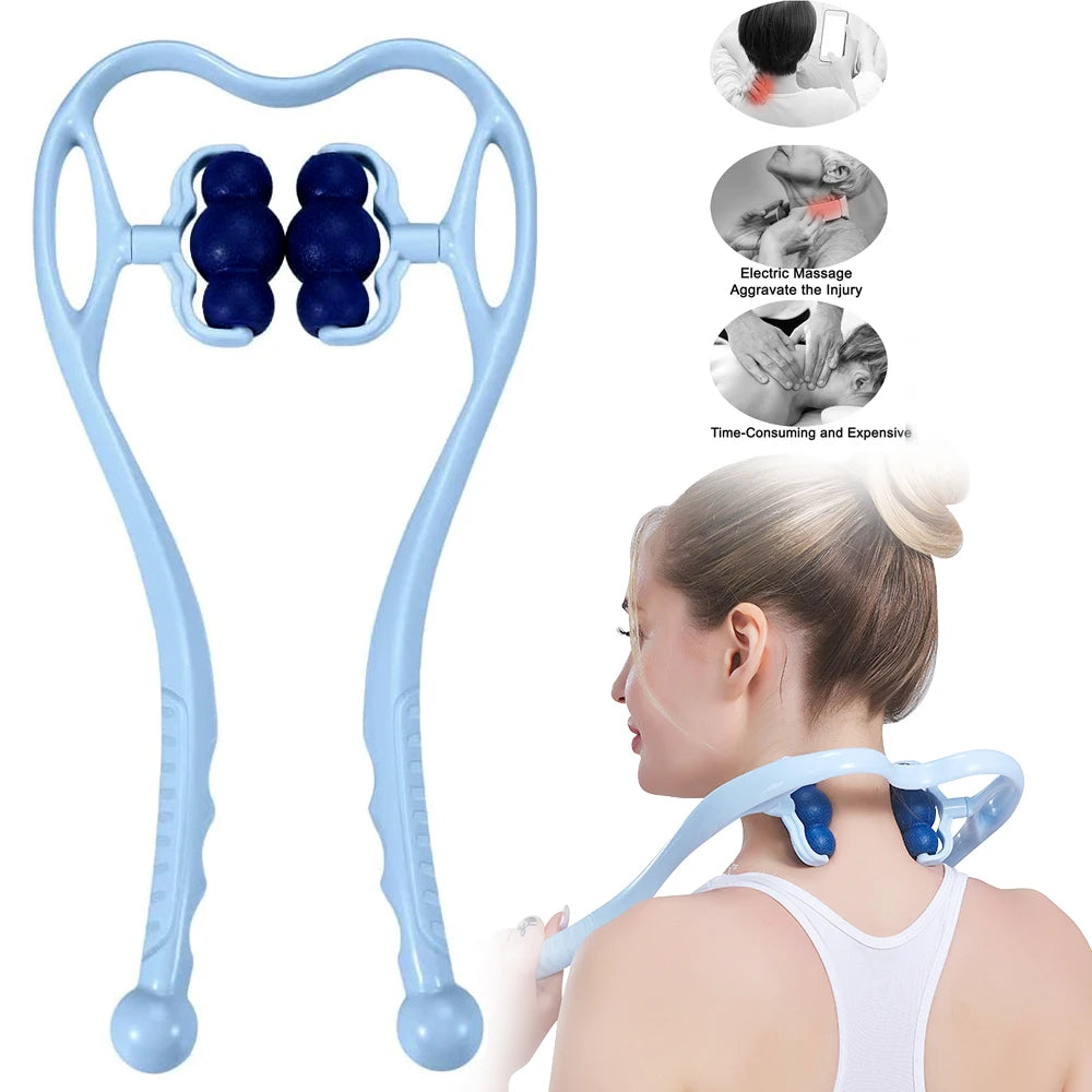 Neck Massager,Handheld Deep Tissue Massage Stick Tool for Muscle Pain Relief,for Neck,Hands,Legs,Light Weight & Portable