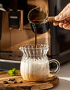 75-500ml Stripe Milk Jug Heat-resistant Glass Cup With Handle Coffee Milk Tea Separator Fair Cup Home Cafe Drinkware Gift