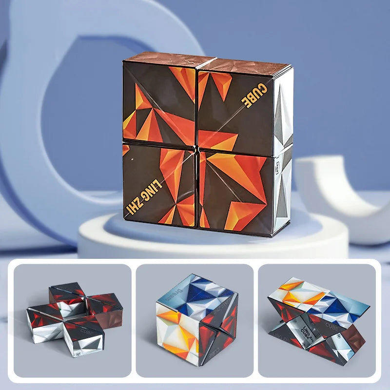 Extraordinary 3D Magic Cube Puzzle Fidget Toys Variety Geometric Shape Changeable Decompression Hand Flip Puzzle Cube