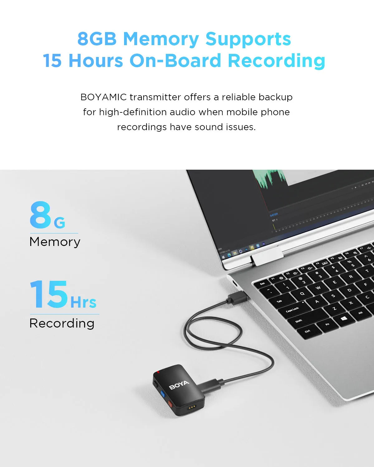 MIC All-in-One Wireless Lavalier Microphone for iPhone Android DSLR Cameras Gaming Live Streaming Vlog Video Recording