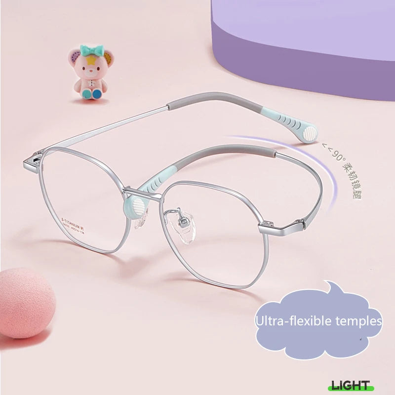 Kids Polygon Pure Titanium Eyeglasses Frame