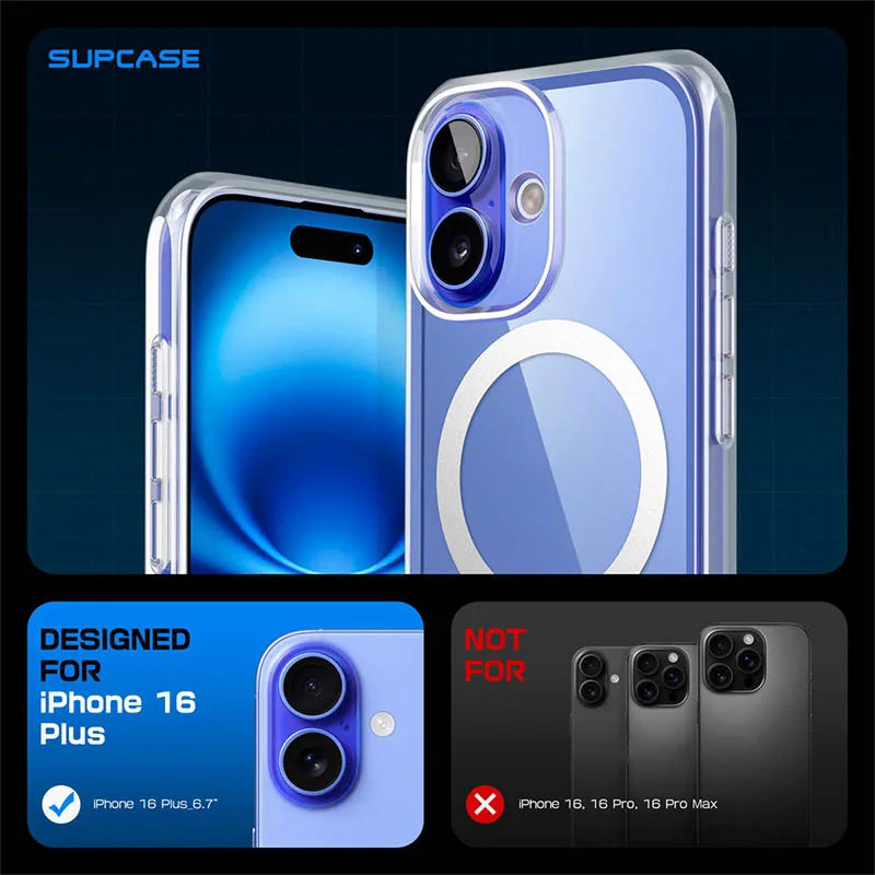 For iPhone 16 Plus Case with Camera Control Capture Button UB Mag Slim Clear Shockproof  MagSafe Phone Case