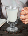 Double Wall Glass Irish Coffee Mug Bubble Tea Milkshake Cup Ice Cream Cup with Handle Milk Fruit Juice Glass Cup