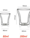 2/4/6pcs Double Wall Espresso Cups High Borosilicate Glass Cup For Tea Wine Milk Heat Resistant Drinkware Mug 80/200ml
