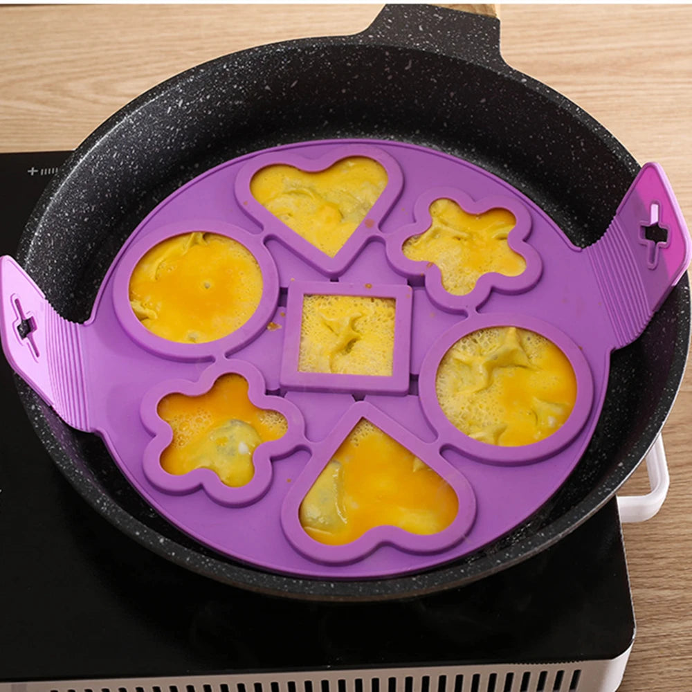 Multiple Shapes Egg Pancake Ring Nonstick Pancake Maker Mold Silicone Egg Cooker Fried Baking Omelet Moulds Kitchenware Gadgets