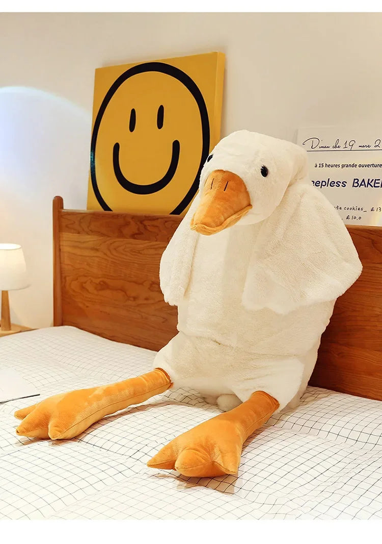 50-160cm Big White Goose Plush Toy Giant Duck Doll Soft Stuffed Animal Goose Sleeping Pillow Sofa Cushion Birthday Gift for Kids