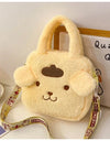 Sanrio Cartoon Plush Shoulder Bags Hello Kitty Kuromi Melody Cute Crossbody Bag Anime Children Handbag