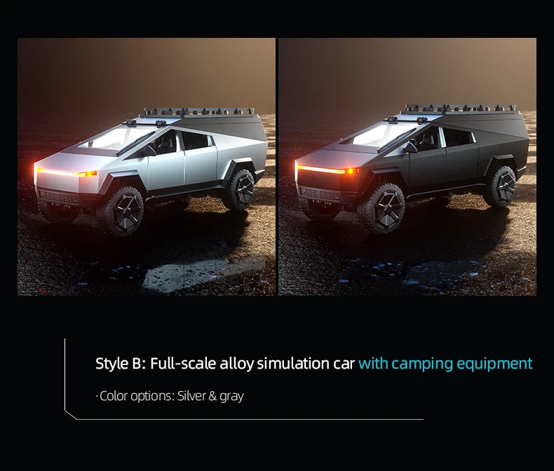 RC Car Alloy Cyber truck Car model Simulation Off-road Vehicle  Camping Equipment Pickup Truck s Toys Boy Gifts