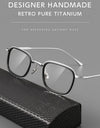 Fashion Square Luxury Acetate Pure Titanium Eyewear Reading Business Retro Optical Prescription Eyeglasses Frame Men