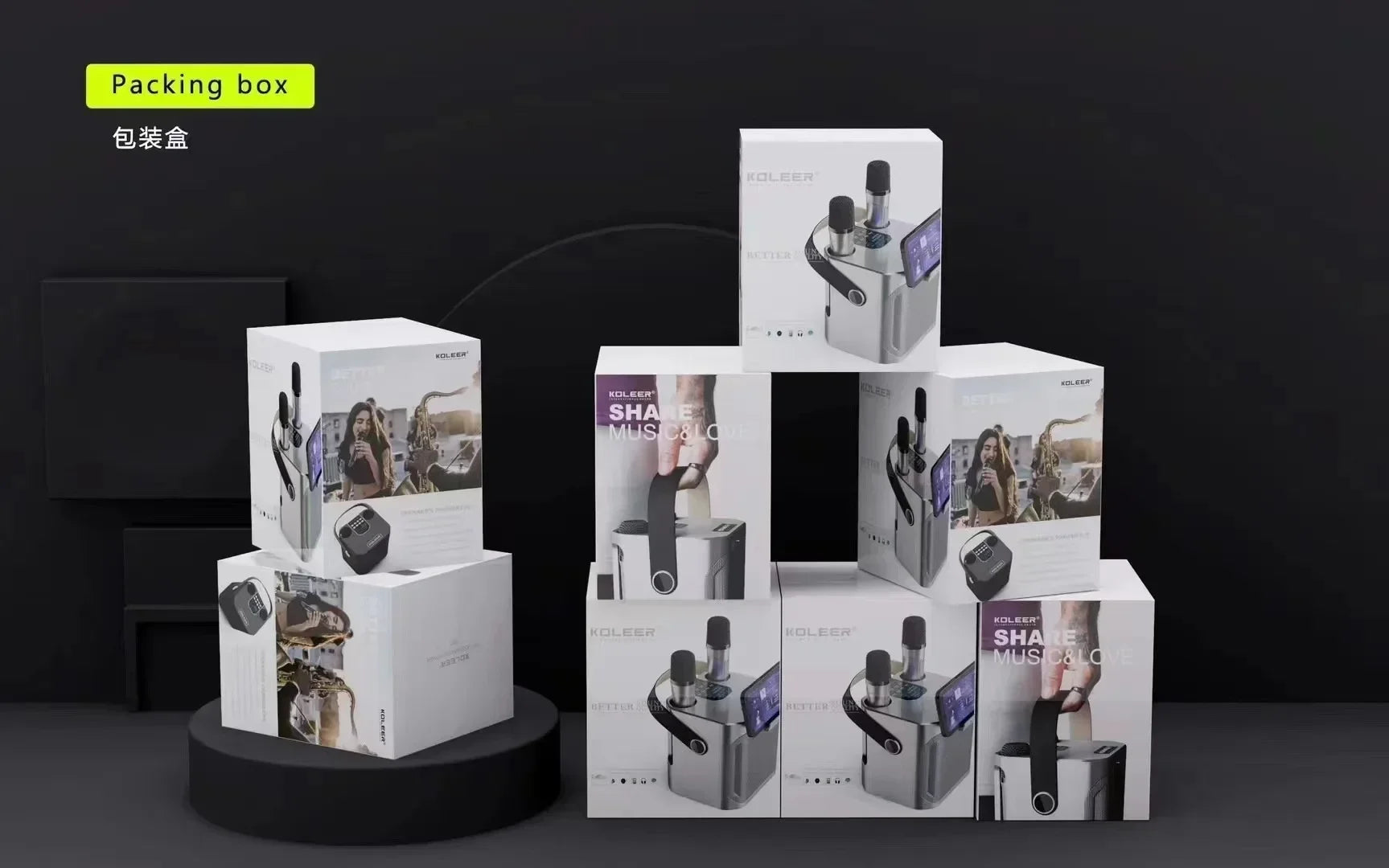 High Power Karaoke Bluetooth Speaker with Dual Microphone Boombox Portable 360 Stereo Surround Waterproof Wireless Subwoofer