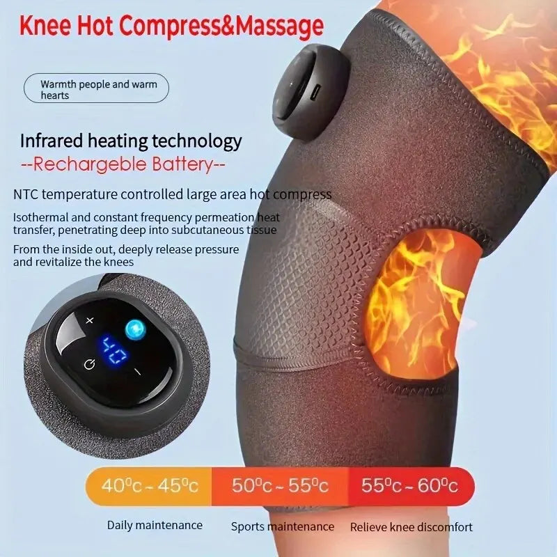 Heating and Vibration Knee Massage Pad Knee Joint Massage Tool Intelligent Button Adjustable Multi Gear Led Display