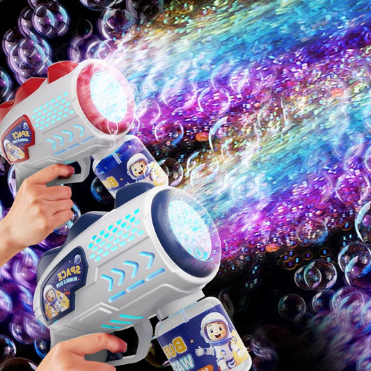 Astronaut Electric Bubble Gun Kids Toy Bubbles Machine Automatic Soap Blower with Light Summer Outdoor Party Games