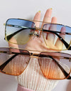 Sunglasses Women Square Fashion Glasses Rimless Shades