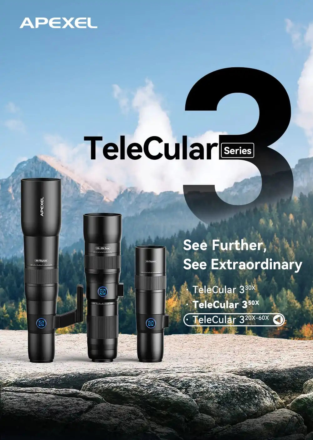 20X to 60X Mobile Phone Telephoto Zoom Lens with Metal Tripod