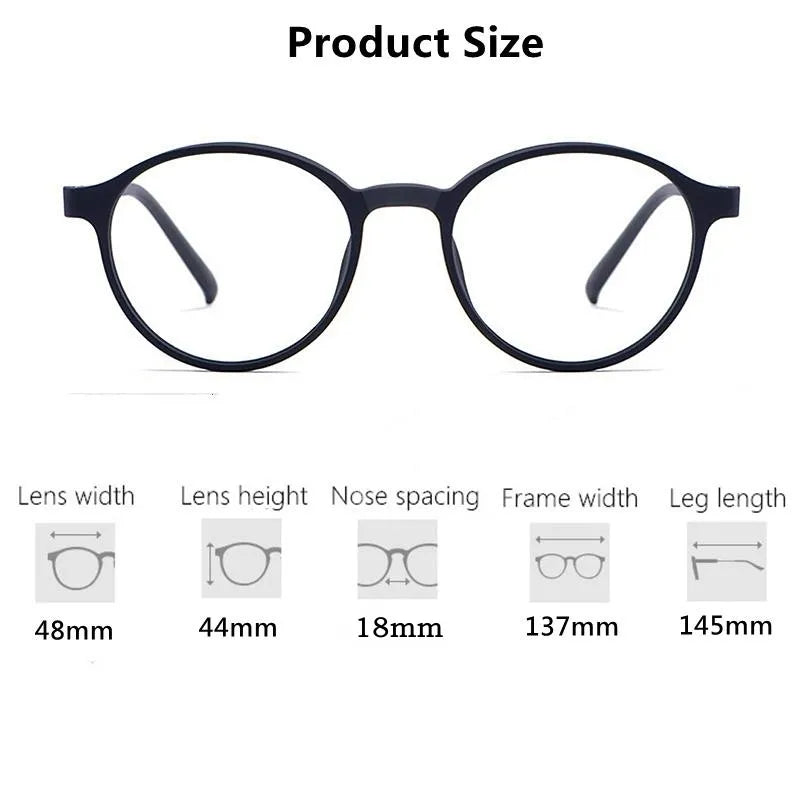 Ultralight Titanium Alloy TR90 Myopia Glasses Retro Round Optical Prescription Eyeglasses Frame