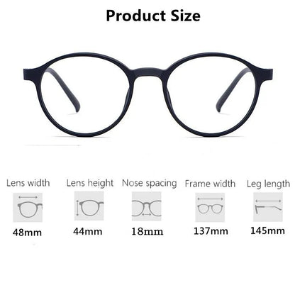 Ultralight Titanium Alloy TR90 Myopia Glasses Retro Round Optical Prescription Eyeglasses Frame