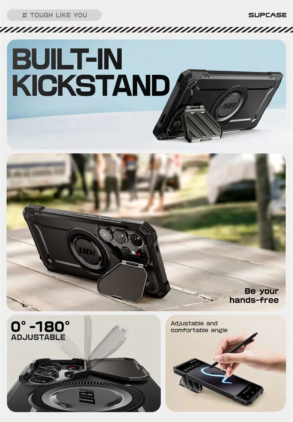 For Samsung Galaxy S25 Ultra Case UB Mag XT Heavy Duty Rugged Strong  Phone Case with Camera Cover Kickstand