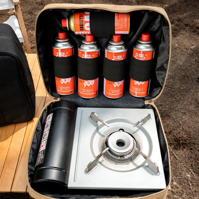 Outdoor Cassette Stove Gas Tank Storage Bag Large Capacity Camping Baking Pan Cookware Storage Bag Thickened Anti-Collision Bag