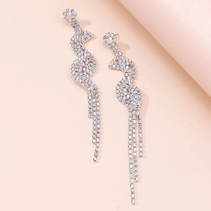 Luxury Crystal Peacock Earrings Big Zircon Statement Earrings Engagement Wedding Party Jewelry