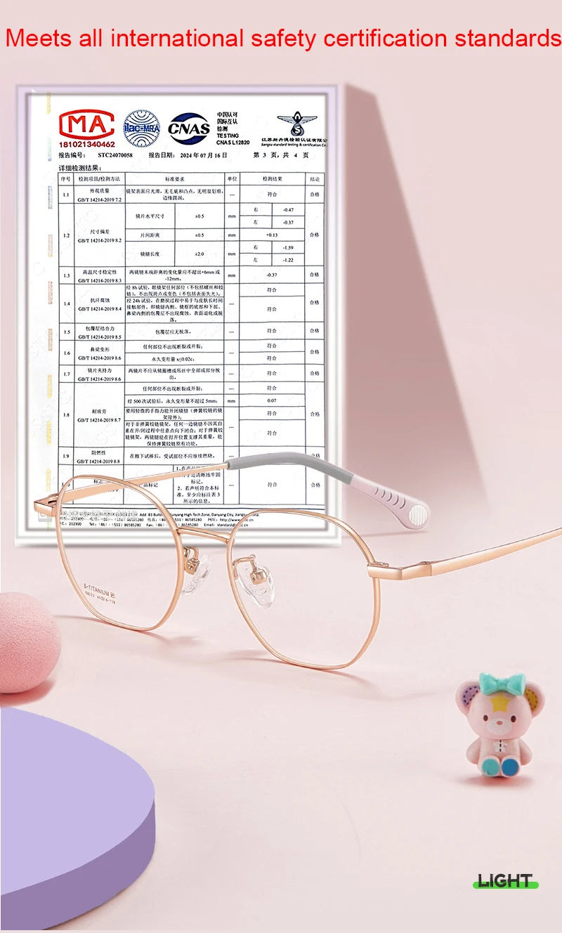 Kids Polygon Pure Titanium Eyeglasses Frame