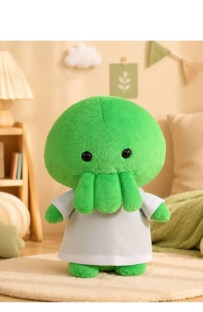Cute Green Octopus Plush Toy With White Shirt