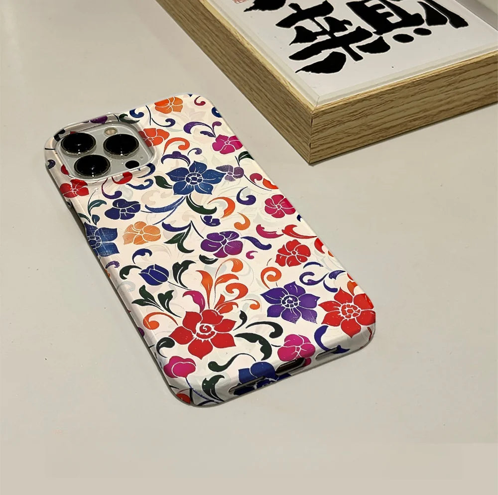 Flower Flora Green Leafs 2 in 1 Phone Case for iPhone 16 15 Pro Max 16 Plus Double Deck Shockproof Protective Cover