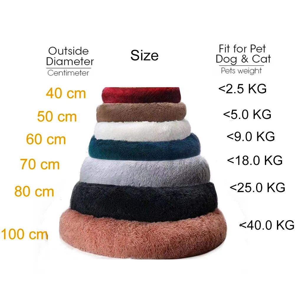 Plush Donut Dog Bed Washable Pet Cushion