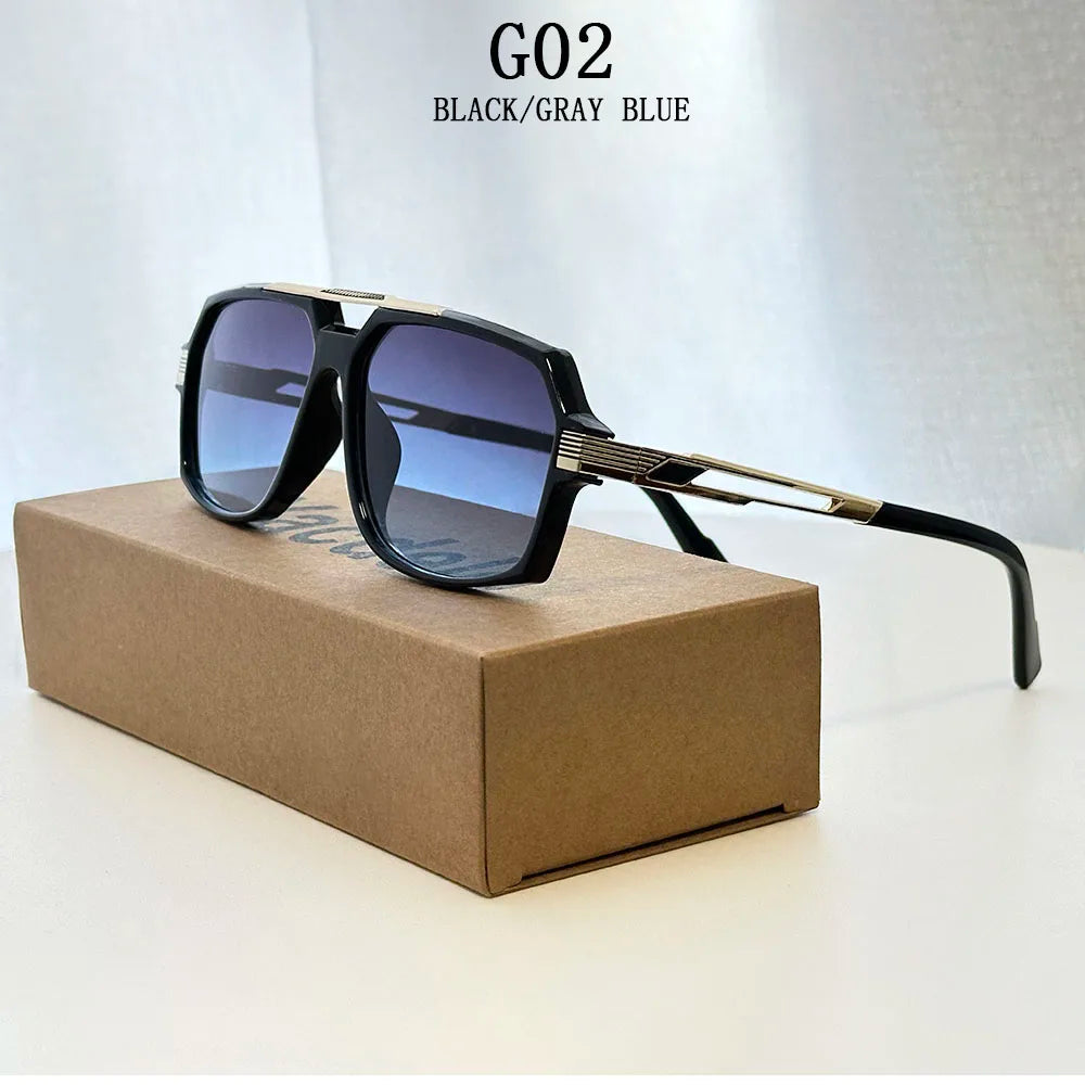 Vintage Square Alloy Frame Sunglasses With UV400 Protection