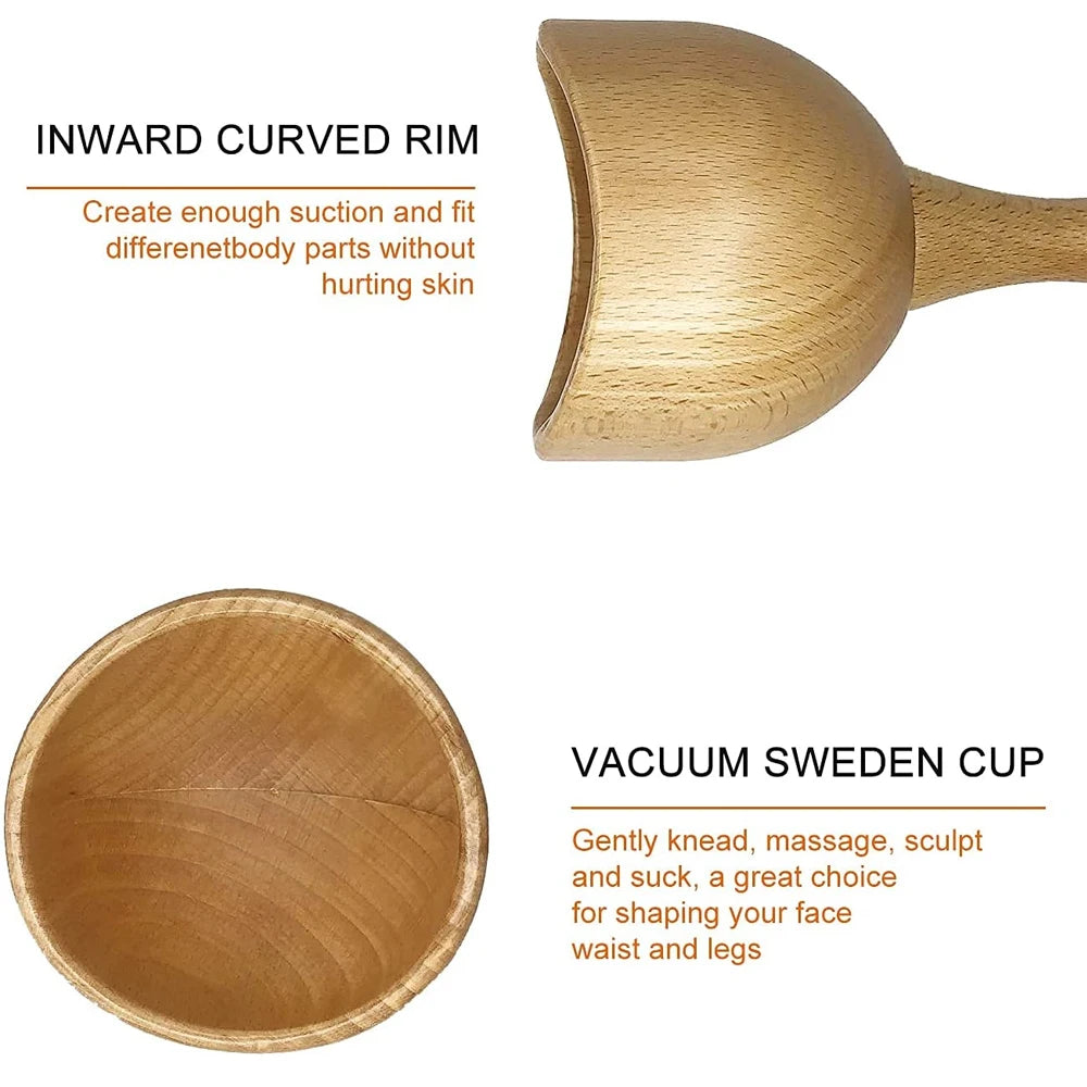 4 In 1 Wooden Therapy Massage Tools Anti Cellulite Massager Muscle Pain Relief Wooden Kit for Body Shaping & Sculpting