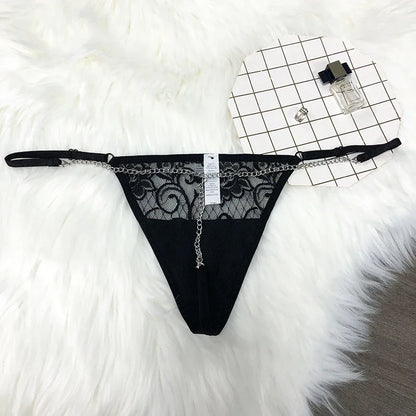 Customized Thong Name Women Personalized G-String Panties Crystal Letters Briefs Underwear Beach Pool Bikini Waist Chain