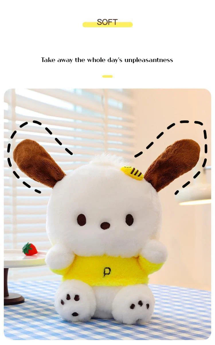 Cartoon Sanrio Pochacco Plush Toy Soft Stuffed Doll Cute Sofa Cushion Bedroom Decoration  Soothing Pillow  Anime Gift