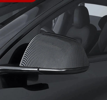 Carbon Fiber Car Paste Side Door Mirror Cover For Tesla Model 3 Model Y Auto Exterior Accessories ABS Sides Rearview Cover