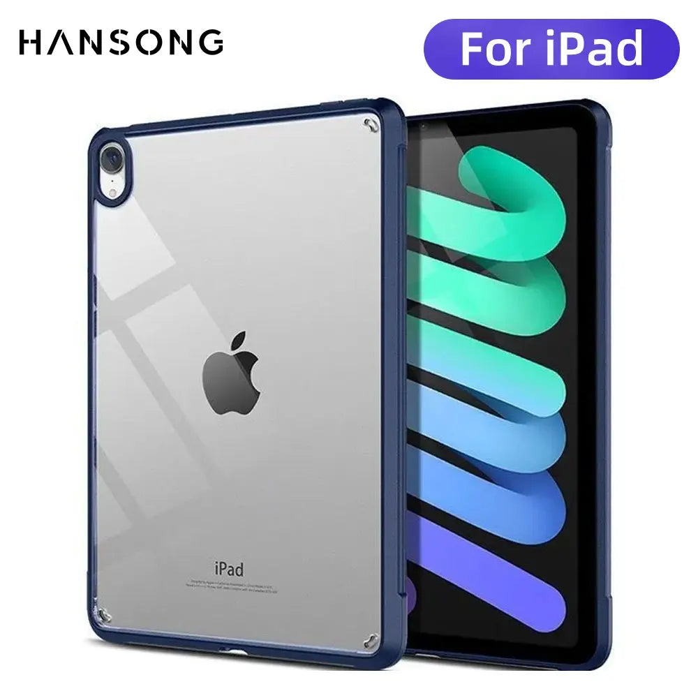 For iPad Pro 11 Case 10.2 9/8/7th Generation 9.7 5/6th Air 4/5 10.9 10.5 10th 10.9 mini 4 5 6 Silicon Transparent Cover Funda