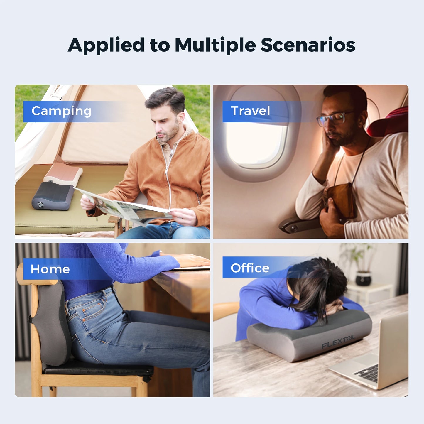 ZERO PILLOW - Ergonomic Inflatable Pillow with Dual Support for Travel and Home, Lightweight, Washable, Ultra-Quiet