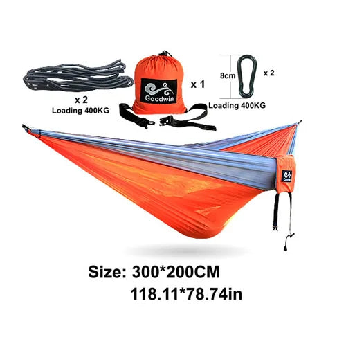 Portable Large Hammock 300x200cm Beach Hanging Bed for Camping Gear outdoor Swings Nylon Parachute Double Person Travel