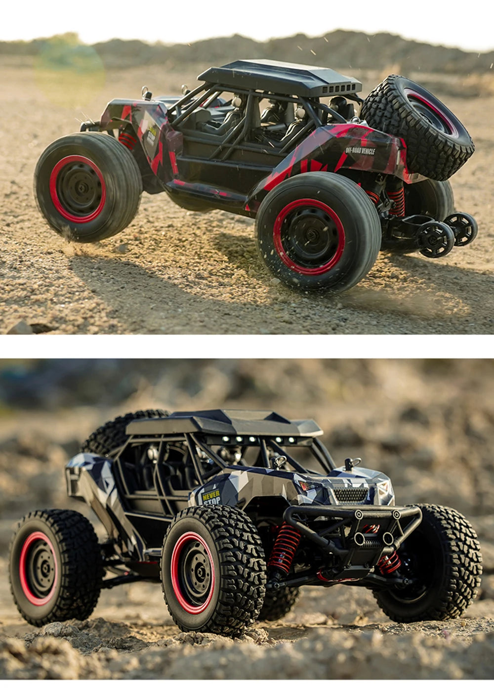 50KM/H 4WD RC Car With LED Remote Control Off-road Cars High Speed Drift Monster Truck for s vs Wltoys 144001 Toys